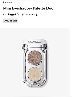 Rabanne Mini Eyeshadow Palette Duo - Shade Date Night Shimmery Taupe & Champagne